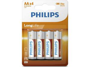 Μπαταρίες PHILIPS Long Life AA R6 1.5V συσκευασία 4 τεμαχίων R6L4B/10